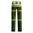 thumbnail image 5 of Fgvctg St. Patrick's Day Pajamas for Women Lucky Sleepwear Wide Leg Pajama Shamrock Clover Print High Waisted Pj Pant Lightweight Spring Fall Drawstring Lounge Pants with Pockets Fluorescent Green S, 5 of 6