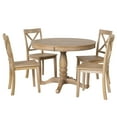 thumbnail image 3 of Kepooman Dining Table Set with 4 Chairs, 5 Piece Kitchen Table Sets for 4, Round Table and 4 Kitchen Room Chairs, Natural Wood Wash, 3 of 9