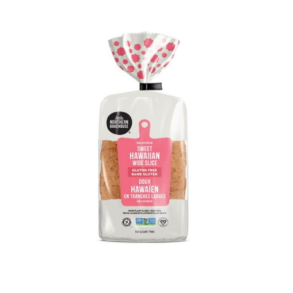 Little Northern Bakehouse Pain hawaïen sucré à tranches larges, sans gluten, sans OGM, sans arachides ni noix, casher, végétalien, certifié sans glyphosate LITTLE NORTHERN BH HAWA?EN EN LARGES