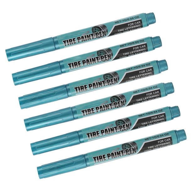 Rotulador De Neumáticos, Marcador De Pintura De Neumáticos A Base De Aceite Azul 1g Protector 6 Piezas Para Coche