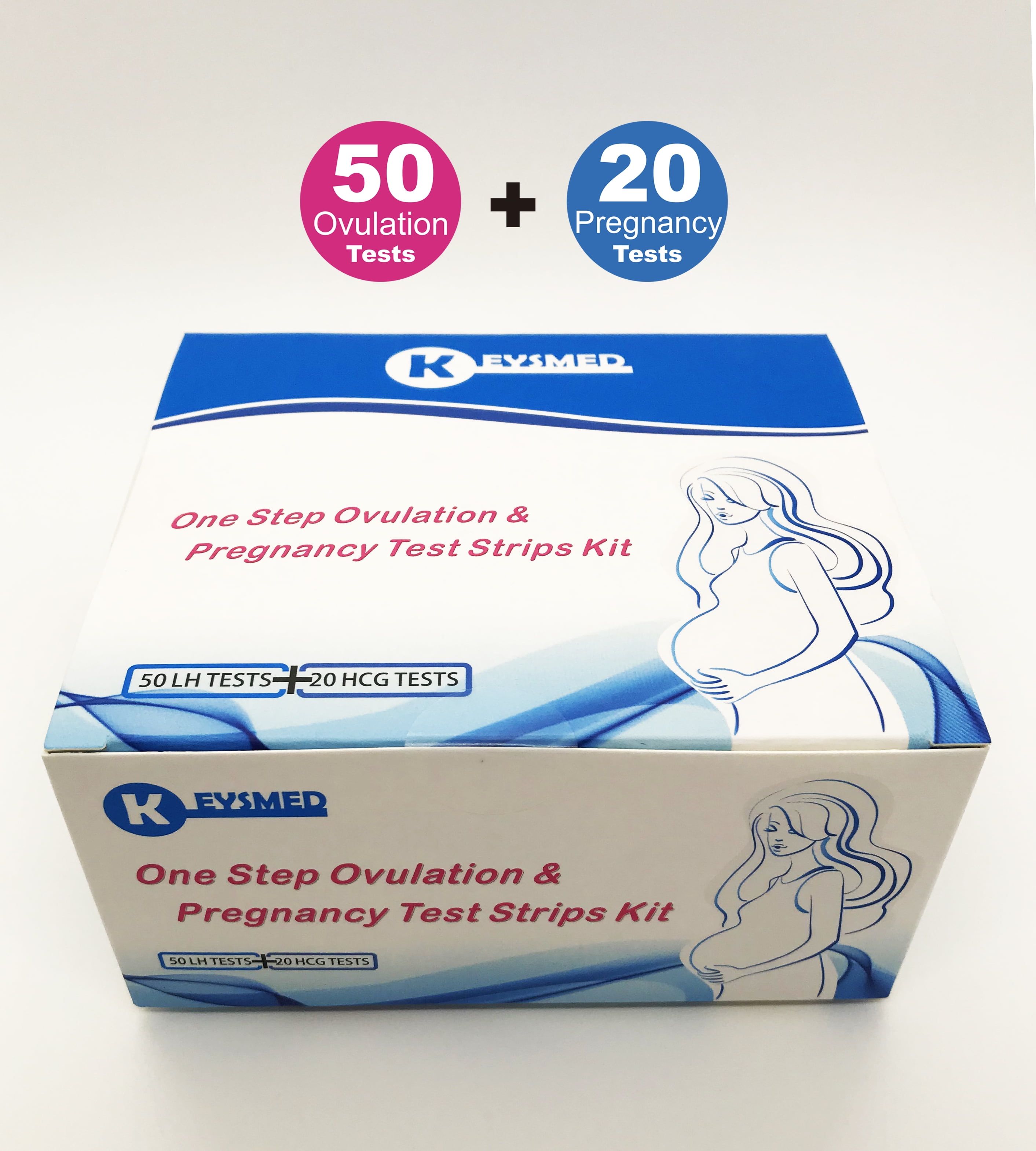 Keysmed (50LH+20HCG)50 Ovulation and 20 Pregnancy Test Strips Predictor Kit
