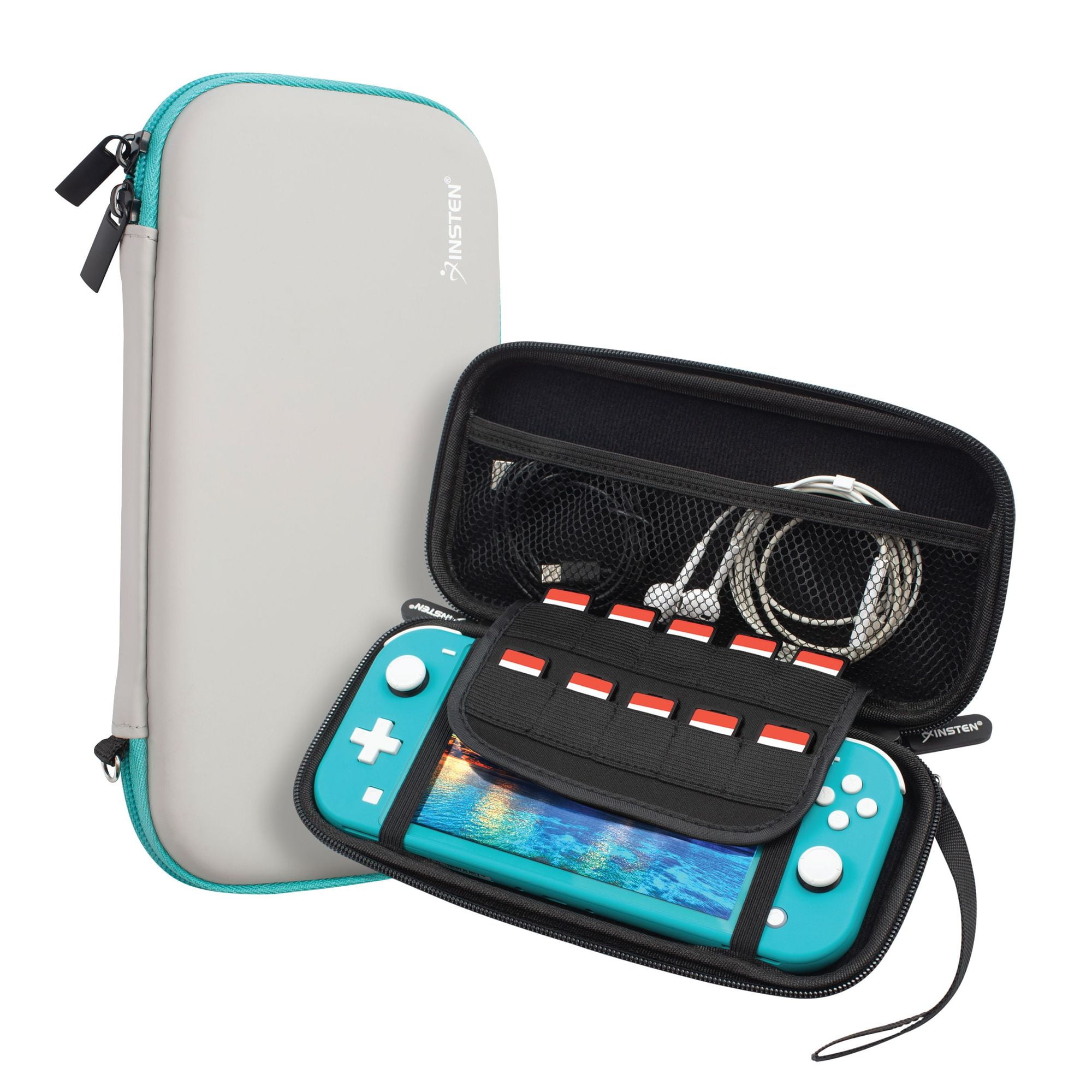 For Nintendo Switch Lite Carrying Case Cover Protective Travel Hard Shell For Girls Boys Green And Gray Walmart Com Walmart Com