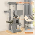 thumbnail image 6 of PEQULTI 56" Multi-Level Cat Tree with Double Condos and Sisal Post Large Cat Tower Indoor Light Gary, 6 of 9