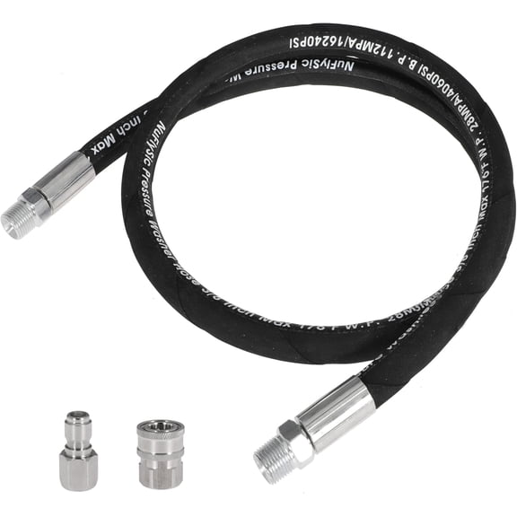Navellon Pressure Washer Whip Hose 4000 PSI, 3/8" NPT with Swivel Connector, 12FT