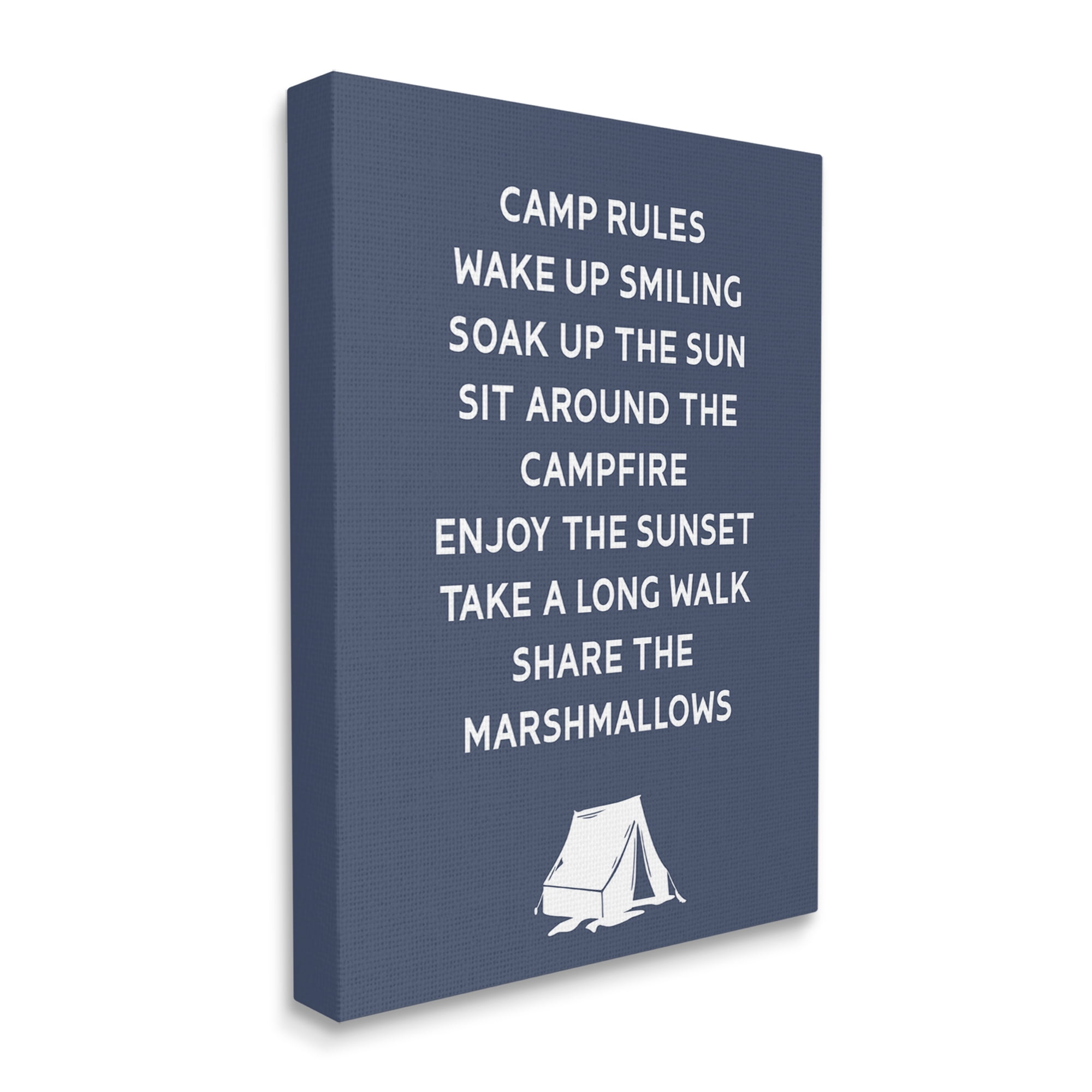 Stupell Industries Camp Rules Text Sign Enjoy Camping Tent Motif Canvas Wall Art, 36 x 48, Design by Lil' Rue