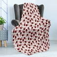 thumbnail image 4 of Chocolate Soft Flannel Fleece Blanket, Ice Cream Sticks with Cherry and Strawberry Flavors and Glazes Birthday Art, Cozy Plush for Indoor and Outdoor Use, 60" x 80", White Pink Ruby, by Ambesonne, 4 of 5