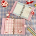 thumbnail image 6 of Milue Cute 6-ring Binder Diary with Fluffy Ball Pendant Keychian for Office, 6 of 17
