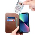thumbnail image 3 of Allytechgroup Wallet Phone Case for iPhone 14 Plus, Folio PU Leather Wallet Case Stand with Card Slots Build - in Magnet Protective Cover for iPhone 14 Plus 6.7 inch, Brown, 3 of 10