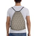 thumbnail image 2 of Kdxio Flower Rose Print Drawstring Backpack Bag,Waterproof Draw String Back Sack, Gym Drawstring Bags Swim Bag For Unisex, 2 of 9