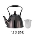thumbnail image 5 of HausRoland Stainless Steel Kettle with Infuser 1.6 Qt (1.5 L) Stovetop Kettle with Ergonomic Handle Tea Kettle with Removable Infuser Stainless Steel Tea Pot for Stove Top in Black, 5 of 5