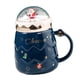 thumbnail image 5 of Taza de cerámica navideña, taza decorativa para regalo, hermosa taza de café navideña. Azul, 5 of 9