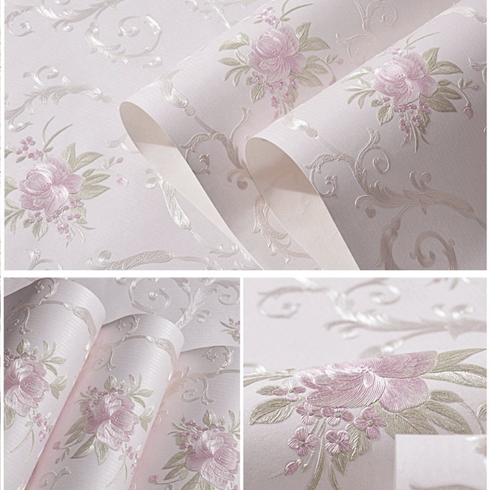 Vjnyvs Flower Wall Art Decals Peony Floral Wall Stickers Peel and Stick Leaves Wall Art Mural for Living Room Bedroom Wall Decor