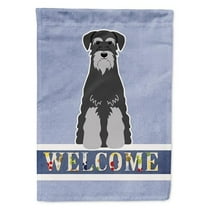 Caroline's Treasures BB5615CHF Standard Schnauzer Black Grey Welcome Flag Canvas House Size , Large, multicolor