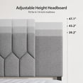 thumbnail image 3 of Vefurn Adjustable Upholstered Tufted Headboard for King Beds, Padded Linen, Grey, 3 of 8