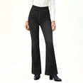 thumbnail image 4 of Byworldtasic Women's Solid Color Elastic Denim-like No Pocket Leggings Fitness And Casual Leggings Cropped Pants, 4 of 9
