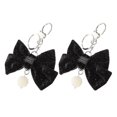 thumbnail image 1 of Cute Bow Keychain Functional Accessory 2Pcs Black Cloth and Metal Design, 1 of 5