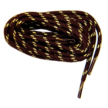 

36 Inch 91 cm Brown w/ Yellow Kevlar® reinforced proTOUGH™ Heavy Duty Round Boot Shoelaces (2 pair pack)