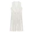 thumbnail image 5 of Women's Fringe Vest No Sleeve Western Casual Jacket Sleeveless White L, 5 of 5
