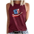 thumbnail image 2 of Wycnly Summer Saving Tank Top for Women Summer Tops Basic Fit Patriotic 4th of July Tank Tops Trendy Independence Day Graphics Sleeveless Shirt Girls Sleeveless Shirt, 2 of 4