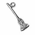 thumbnail image 1 of Sterling Silver 18" .8mm Box Chain 3D Upright Broom Pendant Necklace, 1 of 2