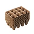 thumbnail image 2 of 1 Set Growing Tray 12 Grids Degradable Paper Brown Paper Pot with Labels for Garden, 2 of 9