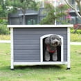 thumbnail image 6 of Pefilos 22.5" Width Outdoor Wooden Dog House for Small Dogs with Raised Feet, Removable Floor Weatherproof Pet Cat House, Gray, 6 of 7