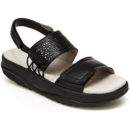 

JBU by Jambu Women s Alba Soft Leather Memory Foam Footbed Sling Back Sandals