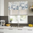 thumbnail image 4 of Eiffel Tower Curtain Valances for Windows, Kitchen Valance Window Treatments Panel 2 Pack, European Architectural Retro Hand-Painted Rod Pocket Short Curtains for Bathroom Bedroom 42 x 18 Inch, 4 of 8
