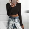 thumbnail image 1 of Heliisoer Mode Femmes T-Shirt Blouse à Manches Longues Uni Hauts, 1 of 3