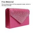 thumbnail image 3 of Qarigey Bolso tipo sobre de poliéster para mujer, cerrojo Rectangular portátil, repuesto de diamantes de imitación, Color sólido, para Bolsas de mensajero y de hombro Rosa roja, 3 of 6