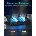 thumbnail image 2 of Laptop Cooling Pad, Gaming Cooler 2 Fans for 10-15.6 Inch Laptops, 5 Height Stands, USB Ports (S039), 2 of 4