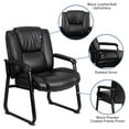thumbnail image 5 of Emma + Oliver 500 lb. Big & Tall Black LeatherSoft Tufted Side Chair with Sled Base, 5 of 12