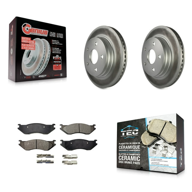 Transit Auto Front Coated Disc Brake Rotors and Ceramic Pads Kit for Car Dodge Ram 1500 Durango KGT-100155