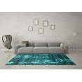 thumbnail image 3 of Ahgly Company Indoor Round Abstract Light Blue Modern Area Rugs, 4' Round, 3 of 4