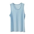 thumbnail image 3 of Mens UPF 50+ Tank Top Gym Workout Sleeveless Muscle Shirts Cut Off Shirts Summer Beach Holiday Sleeveless T Shirt Light Blue, Size XXL, 3 of 5