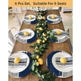 thumbnail image 4 of 15 Inch Round Placemats Set of 6, Navy Blue Striped Non Slip Heat Insulation PP Table Mats, Farmhouse Stripes Modern Abstract Art Washable Place Mats for Kitchen Dining Party Table Decor, 4 of 7