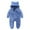 Blue, variant on UAMVSH Baby Unisex Fleece Jumpsuits Boys Girls Ear Zipper Snowsuit with Hood Infant Toddler Hoodie Romper Warm Long Sleeve Clothes(0-6 Months,White)