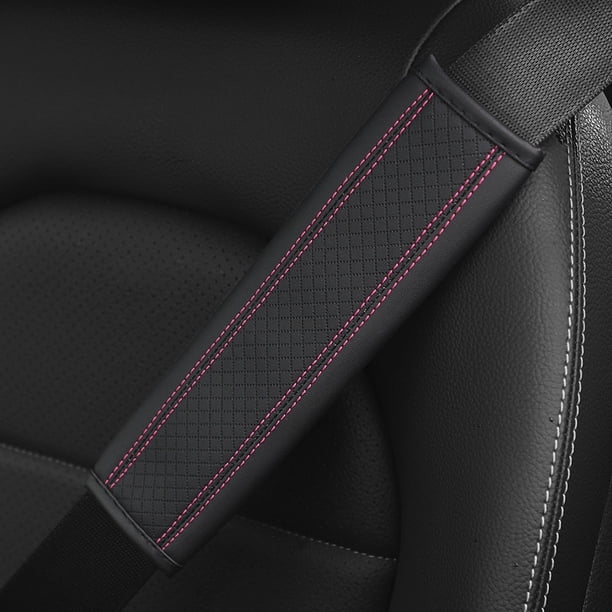 Almohadilla para el hombro para cinturón de seguridad de automóvil con relieve de cuero de fieltro de piel tridimensional, funda para cinturón de seguridad, accesorios para automóvil para evitar el