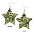 thumbnail image 2 of Leather Earrings Army Camouflage Decorative Star Faux Leather Earring Lightweight Dangle Drop Earrings For Women, 2 of 6