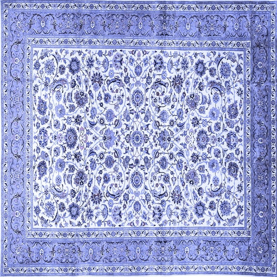 Ahgly Company Machine Washable Indoor Square Persian Blue Traditional Area Rugs, 3' Square