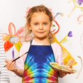 thumbnail image 2 of Colorful Tie Dye Symmetric Pattern Kids Aprons for Girls and Boys,Adjustable Neck Strap Toddler Aprons for Kids Cooking Baking, 2 of 6