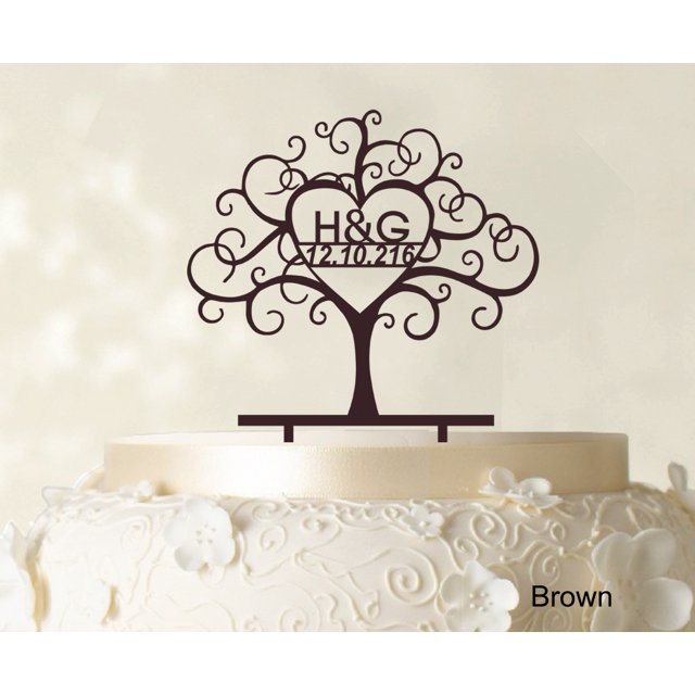 Custom Wedding Cake Toppers Personalized First And Last Name Initial Cake Topper Color Option Available 6-7 Inches Wide