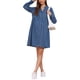 thumbnail image 2 of Vestido de maternidad de mezclilla para mujer INSPIRE CHIC, de manga larga, algodón, con botones, vestido de camisa de otoño, L azul, 2 of 6