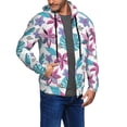 thumbnail image 2 of Uemuo Hawaiian Style for Men's Fashion Full-zip Hoodies & Sweatshirts with Kangaroo Pocket, Zip-up Hooded Sweatshirt, Moisture Wicking & Breathable-3X-Large, 2 of 5