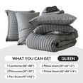 thumbnail image 4 of Vccoem 7 Piece Queen Comforter Set, Bed in a Bag with Sheets, Pillowcases & Shams, All Season Soft Bedding, Cozy and Lightweight, Machine Washable, Gray, 4 of 10