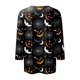 thumbnail image 5 of Camiseta de Halloween de manga 3/4 para mujer: camiseta informal con estampado espeluznante de calabaza, murciélago y telaraña, 5 of 5