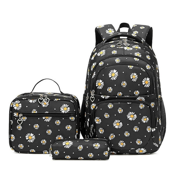 Small Daisy Pen Bag Lunch Bag Backpack Set Wear-resistant High-quality Bag for High School Elementary Students