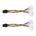thumbnail image 1 of 2X A Dual 4-Pin Molex IDE to 6 Pin PCI-E Graphic Card Power Connector Cable Adapter, 1 of 8