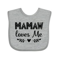 Inktastic Mamaw Loves Me Grandchild Girls Baby Bib
