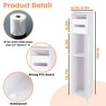 thumbnail image 3 of PinkSheep Small Bathroom Storage Cabinet with Doors and Shelves, Free Standing Toilet Paper Holders Stand Organizer for Small Spaces, White, 3 of 8